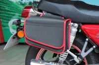 厚止滑皮革（紅邊）斜式 純魔鬼氈 馬鞍袋